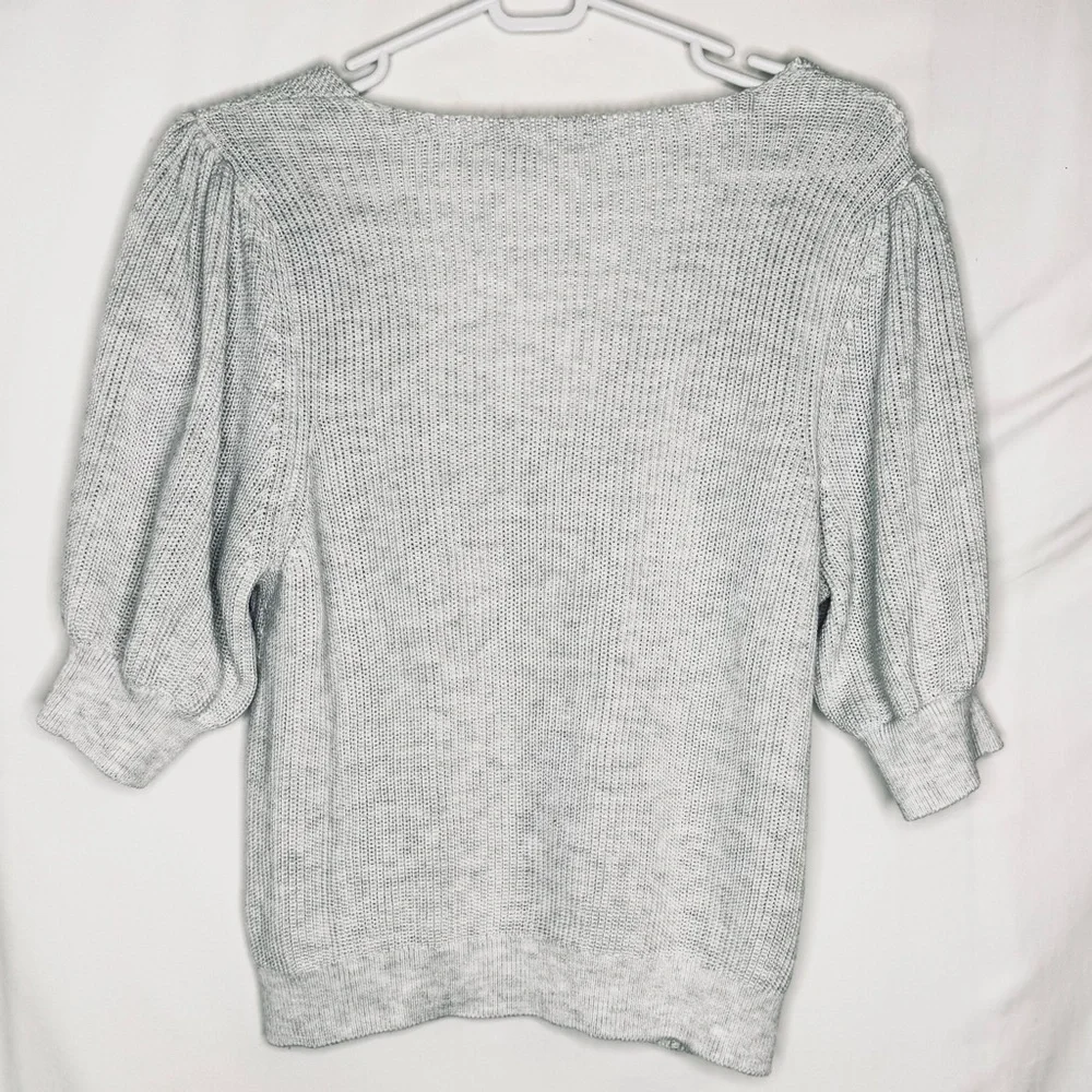 NWT Gentle Fawn Phoebe V Neck Puff Sleeve Pullover Sweater